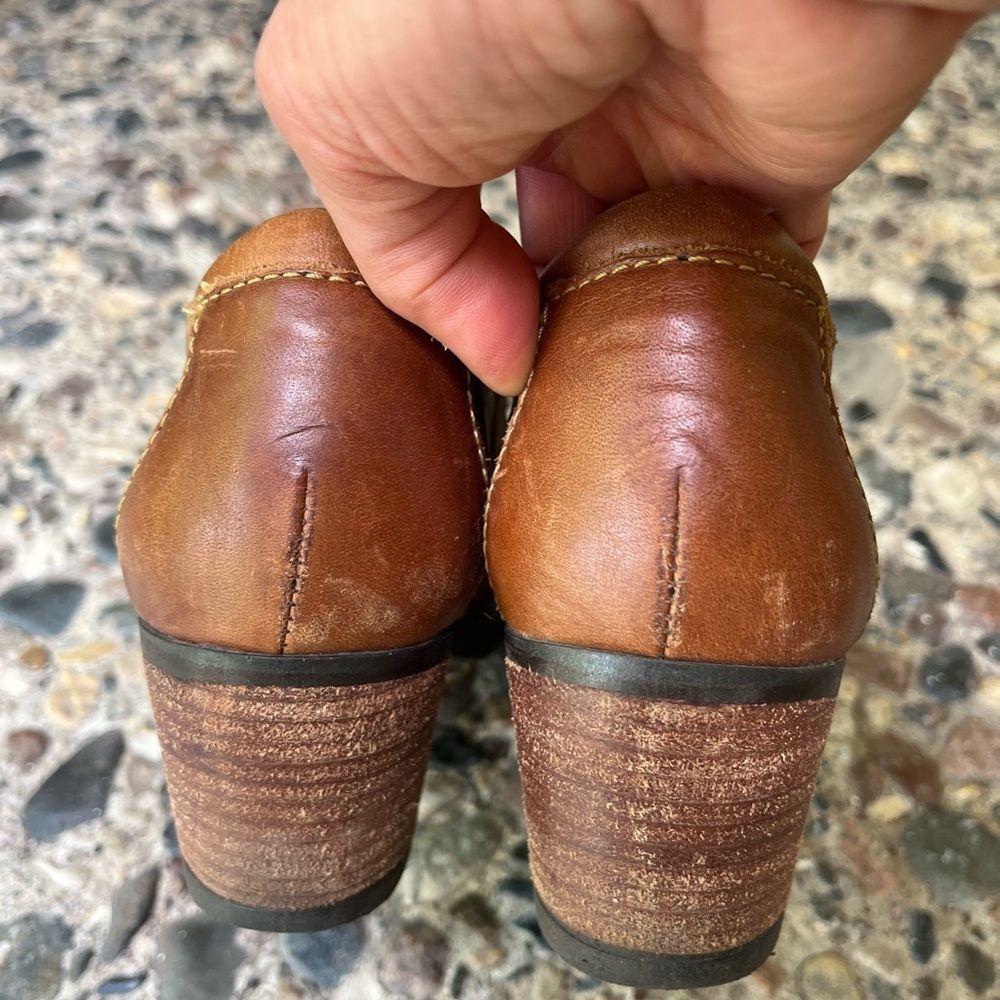 Born Handcrafted Footwear rich brown leather ankle booties, logo, Velcro, 7.5 - Picture 8 of 12